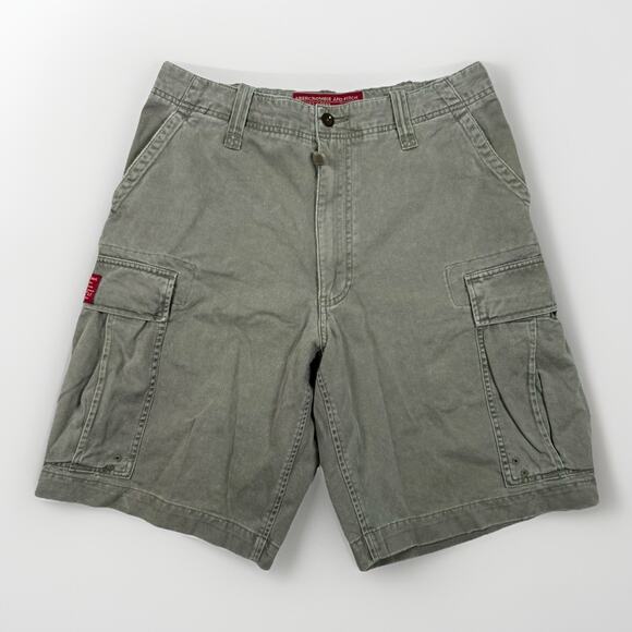 VTG Abercrombie & Fitch Twill 7 Pocket Cargo Shorts Heavyweight Men's Size 31 - Picture 1 of 7